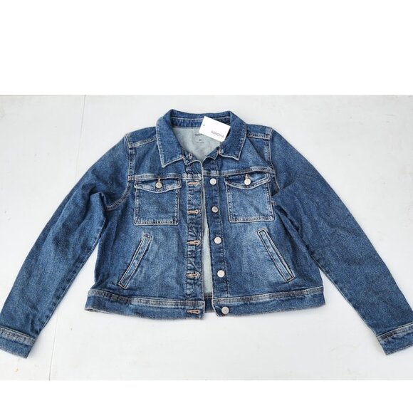 New Women's Sonoma Crop Jean Jacket size Medium M Long sleeves Denim New w/ tags - Picture 3 of 9